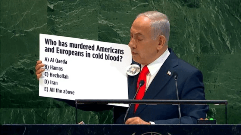 Netanyahu, huiduit copios în timpul discursului de la ONU: „Israelul nu vă va permite să ne băgaţi pe gât un stat terorist”. Mai multe delegaţii au părăsit sala