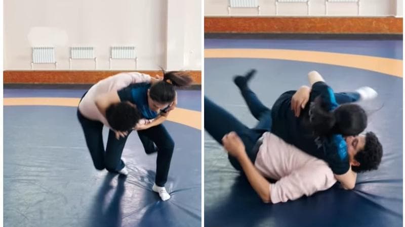 (video) Anastasia Nichita l-a pus la pământ pe Radu Marian: Cu ce s-a încheiat vizita deputatului la sala de sport unde se antrenează campioana